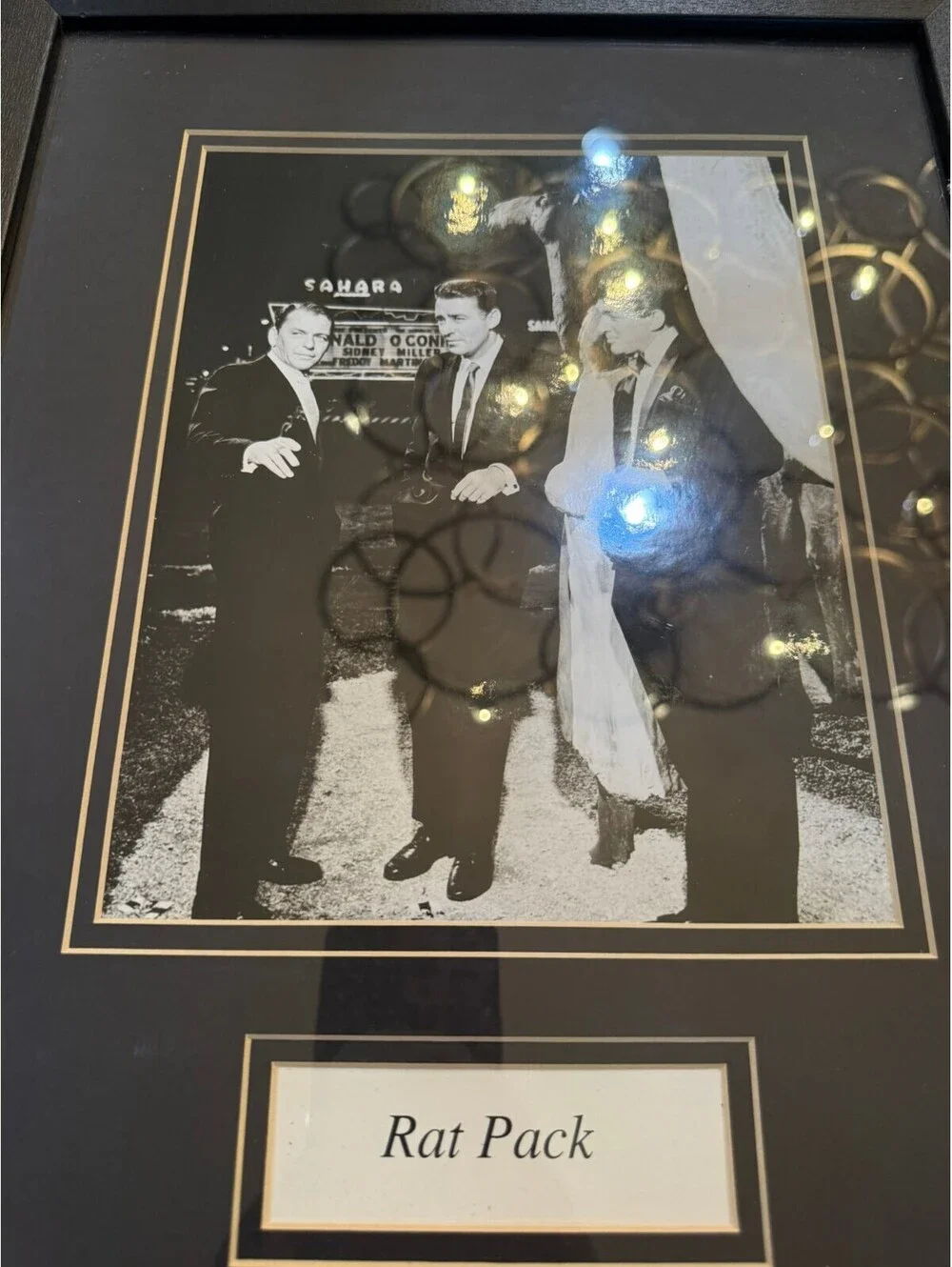 Framed Vintage Rat Pack Photograph Featuring Frank Sinatra, Dean Martin, Sammy D